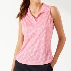 NEW Tommy Bahama Palm Coast pineapple IslandZone Sleeveless Top French Rose